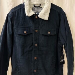 Men's Navy Sherpa-Lined Jacket